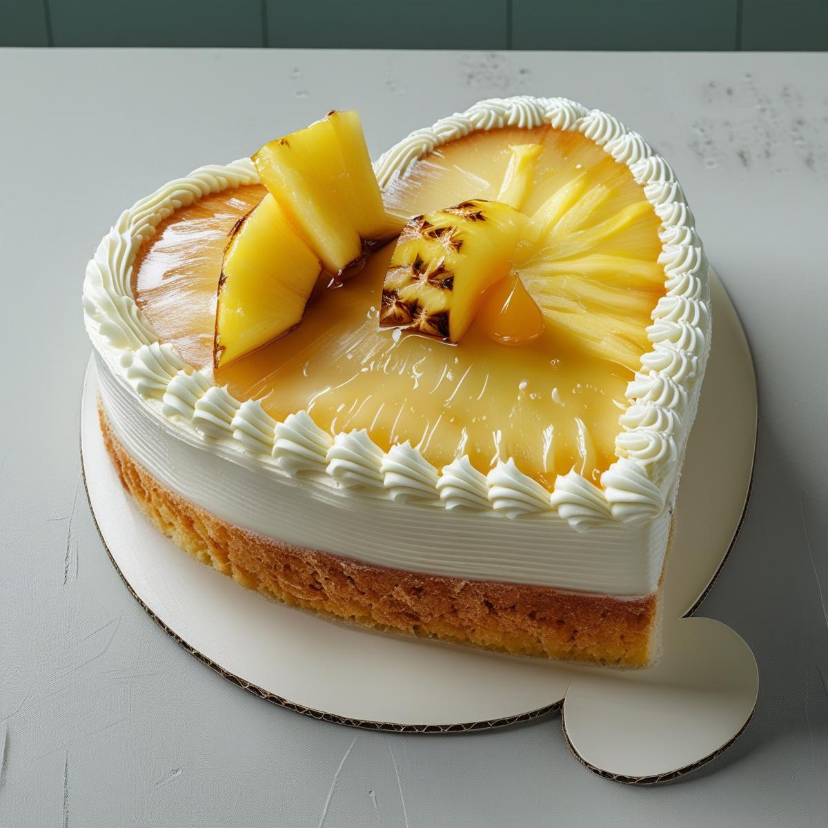 Heart Shape Pineapple Cake