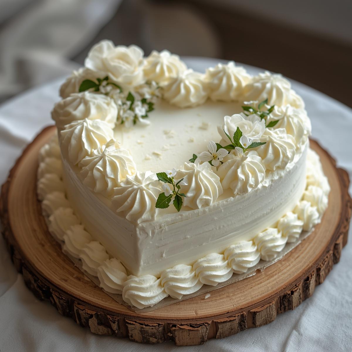 Heart Shape White Forest Cake