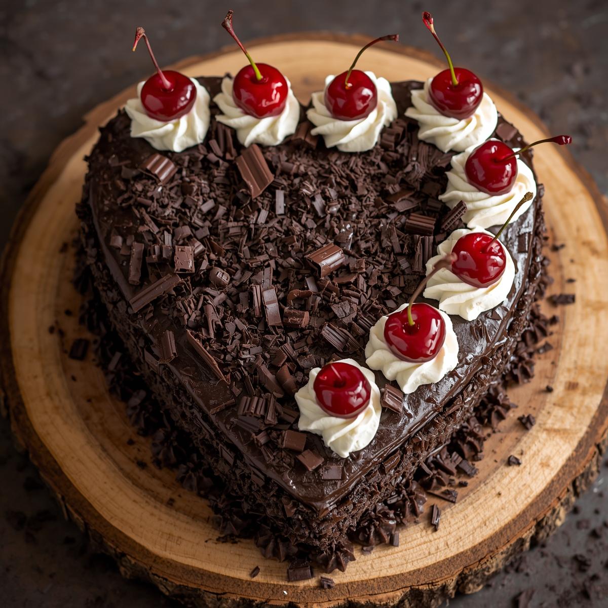 Heart Shape Black Forest Cake