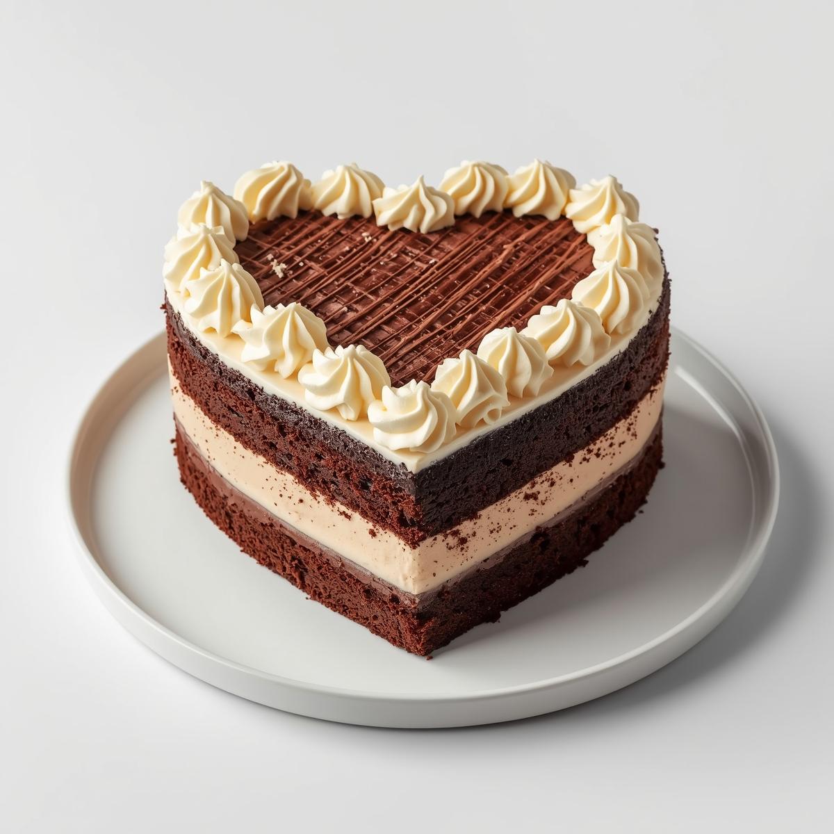 Choco Vanilla Heart Shape Cake