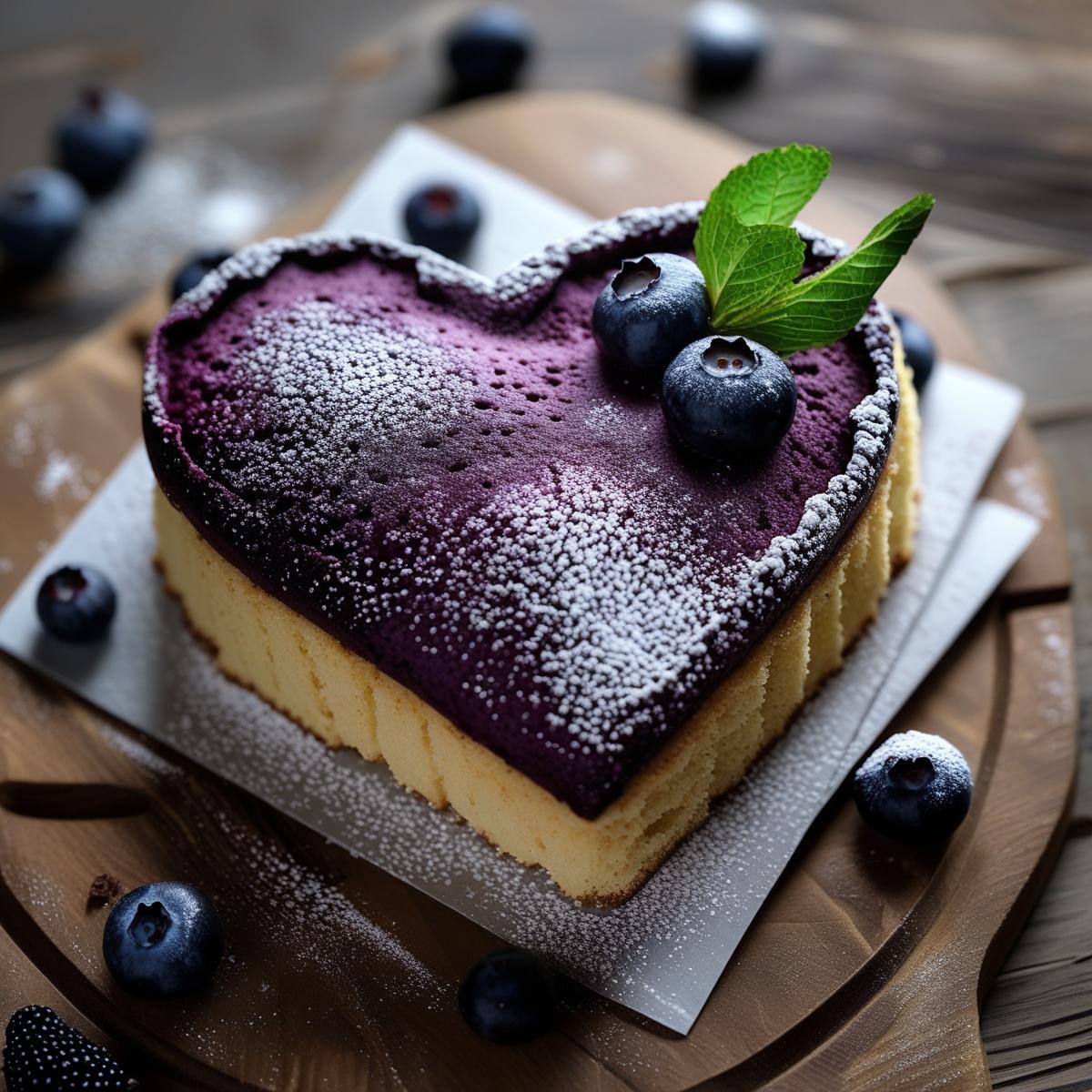 Blueberry Heart Shape Cake